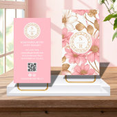 Luxe Floral Botanisch Monogram Logo Waterverf Visitekaartje