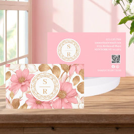 Luxe Floral Botanisch Monogram Logo Waterverf Visitekaartje