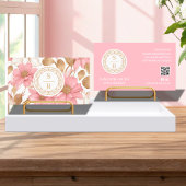 Luxe Floral Botanisch Monogram Logo Waterverf Visitekaartje