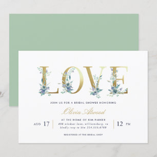 Luxe Floral Bridal Shower-uitnodiging Kaart