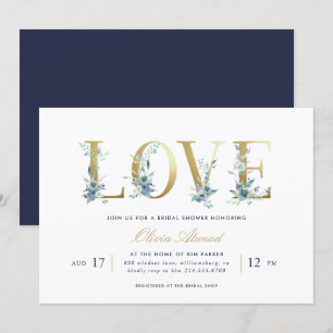 Luxe Floral Bridal Shower-uitnodiging Kaart