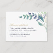 Luxe Floral bruiloft accommodaties Informatiekaartje (Voorkant)