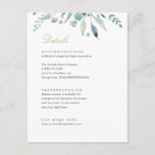 Luxe Floral bruiloft details Informatiekaartje (Voorkant)