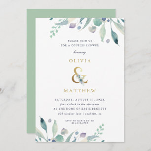 Luxe Floral Couples Shower Kaart