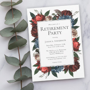 Luxe Floral Elegant Retirement Party for her Kaart