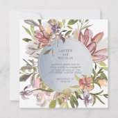 Luxe Floral | Elegante Waterverf bruiloft Kaart (Voorkant)