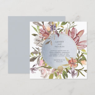Luxe Floral   Elegante Waterverf bruiloft Kaart