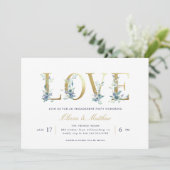 Luxe Floral Engagement Party Kaart (Staand voorkant)