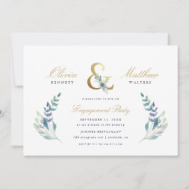 Luxe Floral Engagement Party Kaart