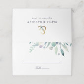 Luxe Floral gevouwen trouwplaats kaarten Plaatskaartje (Buitenkant ongevouwen)