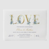 Luxe Floral Love Wedding Vellum Uitnodigingen (Voorkant)