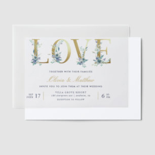 Luxe Floral Love Wedding Vellum Uitnodigingen