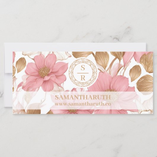 Luxe Floral Monogram Logo Merk Cadeaubon (Voorkant)