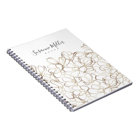 Luxe Floral Notitieboek met aangepaste tekst (Rechterzijde)