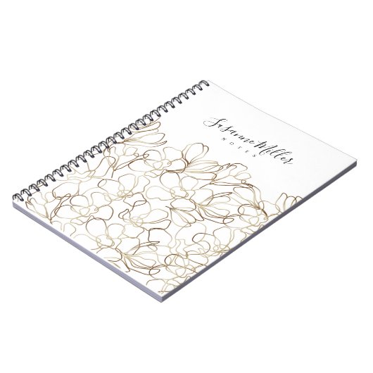 Luxe Floral Notitieboek met aangepaste tekst (Linkerzijde)