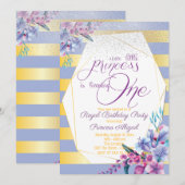 Luxe Floral Prinses Verjaardag Kaart (Voorkant / Achterkant)