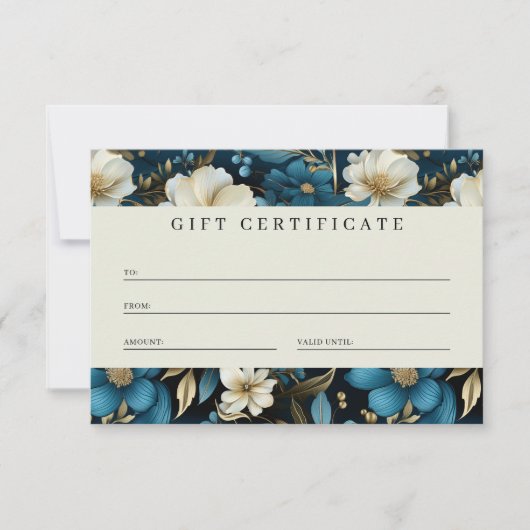Luxe Floral QR Code Zakelijk Cadeaubon (Voorkant)
