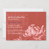 Luxe Floral Red Wedding Save the Date (Achterkant)