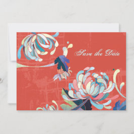 Luxe Floral Red Wedding Save the Date