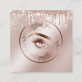 Luxe Floral Roos Gold Lashes Circle Eyes Brows Vierkante Visitekaartje