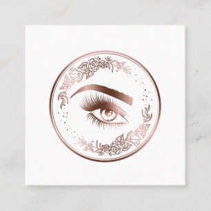 Luxe Floral Roos Gold Lashes Circle Eyes Brows Vierkante Visitekaartje