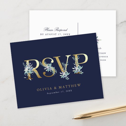Luxe Floral RSVP Briefkaart