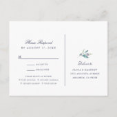 Luxe Floral RSVP Briefkaart met Maaltijdkeuze (Achterkant)