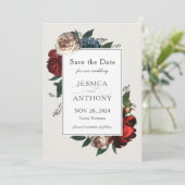 Luxe Floral Save the Date for Wedding (Staand voorkant)