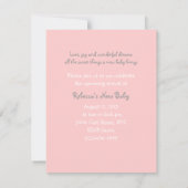 luxe floral teddy draagt babydoucheuitnodigingen kaart (Achterkant)