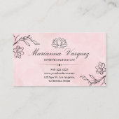 Luxe Floral Visitekaartje voor Estheticians (Achterkant)