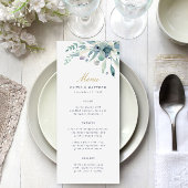 Luxe Floral Wedding Menu Card