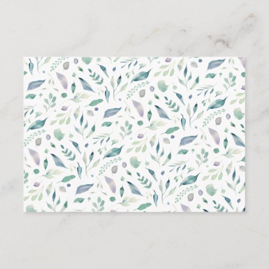 Luxe Floral Wedding Reception Informatiekaartje (Achterkant)