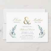 Luxe Floral Wedding Rehearsal Dinner Uitnodiging (Voorkant)