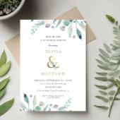 Luxe Floral Wedding Rehearsal Dinner Uitnodiging