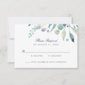 Luxe Floral Wedding RSVP-kaart RSVP Kaartje (Voorkant)