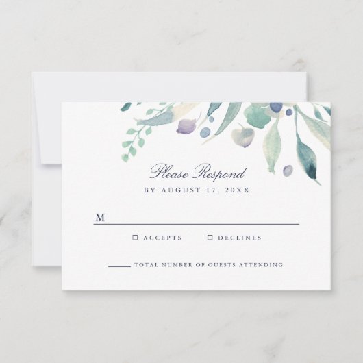 Luxe Floral Wedding RSVP-kaart RSVP Kaartje (Voorkant)