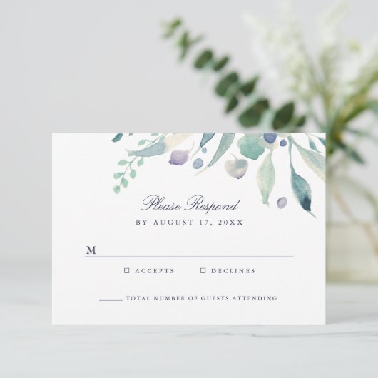 Luxe Floral Wedding RSVP-kaart RSVP Kaartje (Staand voorkant)