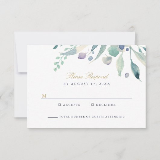 Luxe Floral Wedding RSVP-kaart RSVP Kaartje (Voorkant)