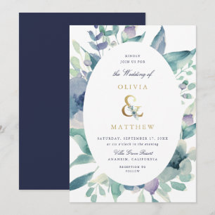 Luxe Floral Wedding Uitnodiging