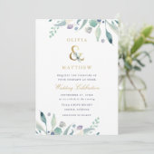 Luxe Floral Wedding Uitnodiging (Staand voorkant)
