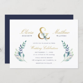 Luxe Floral Wedding Uitnodiging