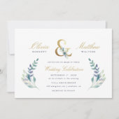 Luxe Floral Wedding Uitnodiging (Voorkant)