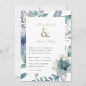 Luxe Floral Wedding Uitnodiging (Voorkant)