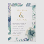 Luxe Floral Wedding Vellum Uitnodigingen (Voorkant)