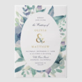 Luxe Floral Wedding Vellum Uitnodigingen (Voorkant)