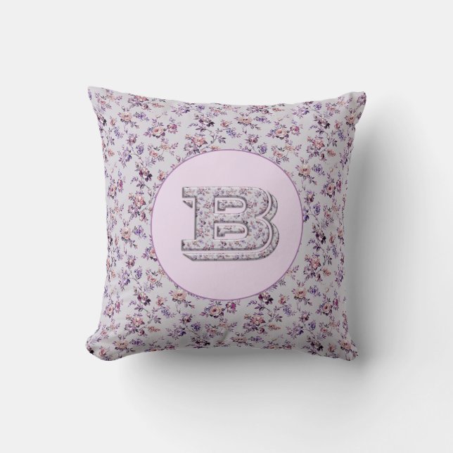 Luxe Flowers Monogram B Kussen (Voorkant)