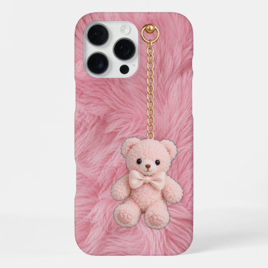 Luxe Fluffy Teddy iPhone 16 Pro Max Hoesje (Achterkant)