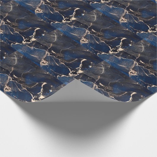 Luxe Fluid Art: Abstracte alcoholinkt Cadeaupapier (Hoek)