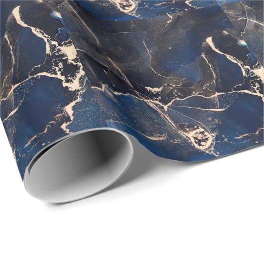 Luxe Fluid Art: Abstracte alcoholinkt Cadeaupapier (Rol Hoek)