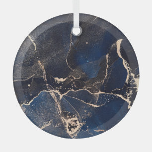 Luxe Fluid Art: Abstracte alcoholinkt Glas Ornament